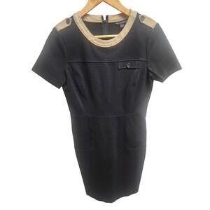 Brooks Brothers Womens Dress Size 2 Black Beige Career‎ Work Short Sleeve